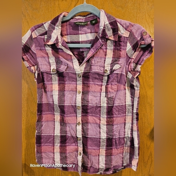 Eddie Bauer Tops - Eddie Bauer XSmall Button Down Purple Shirt